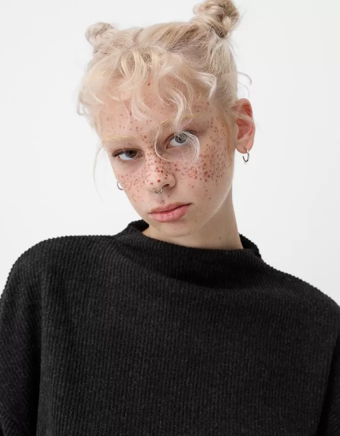 Ribbed soft touch high neck sweater Ribbed soft touch high neck sweater