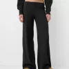 Ribbed soft touch wide-leg pants