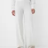 Ribbed soft touch wide-leg pants