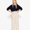 Ribbed soft touch wide-leg pants