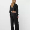 Ribbed soft touch wide-leg pants