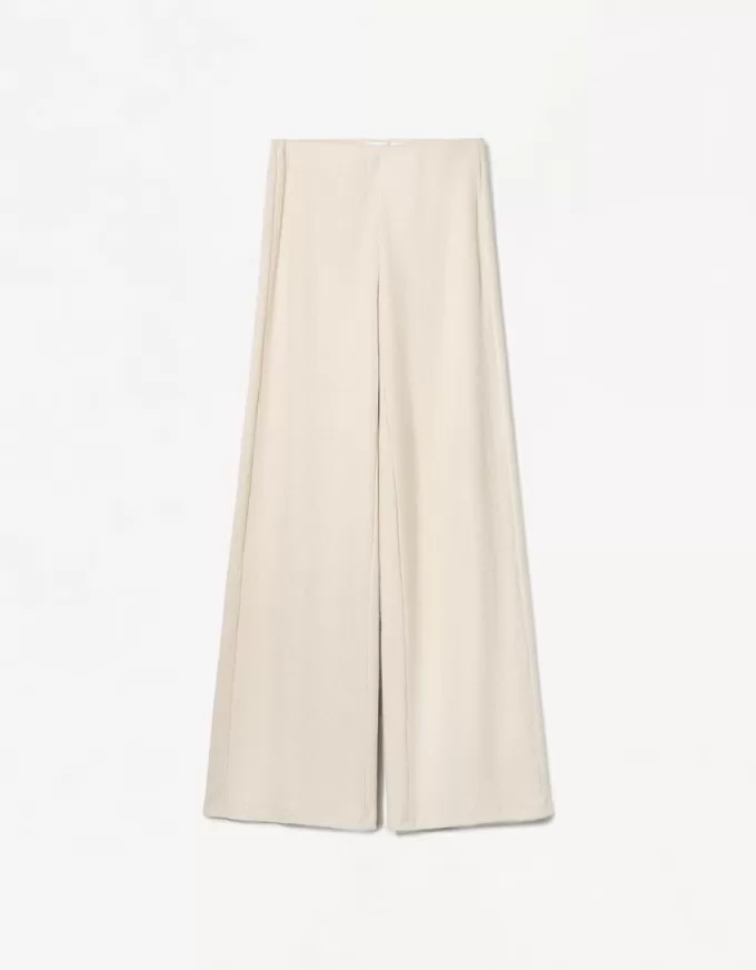 Ribbed soft touch wide-leg pants