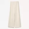 Ribbed soft touch wide-leg pants