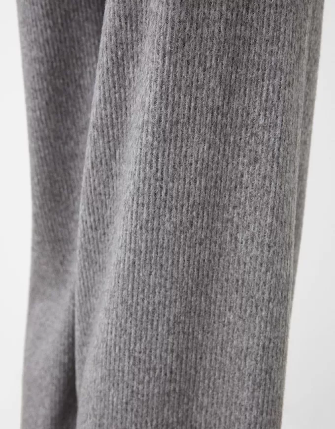 Ribbed soft touch wide-leg pants