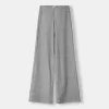 Ribbed soft touch wide-leg pants