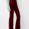 Ribbed waist flared pants