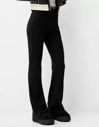 Ribbed waist flared pants
