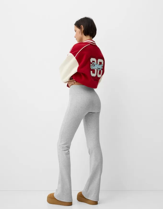 Ribbed waist flared pants