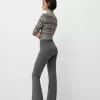 Ribbed waist flared pants