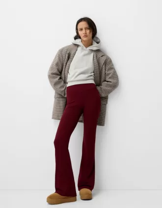 Ribbed waist flared pants