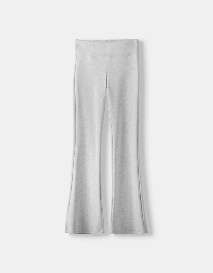 Ribbed waist flared pants