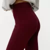 Ribbed waist flared pants
