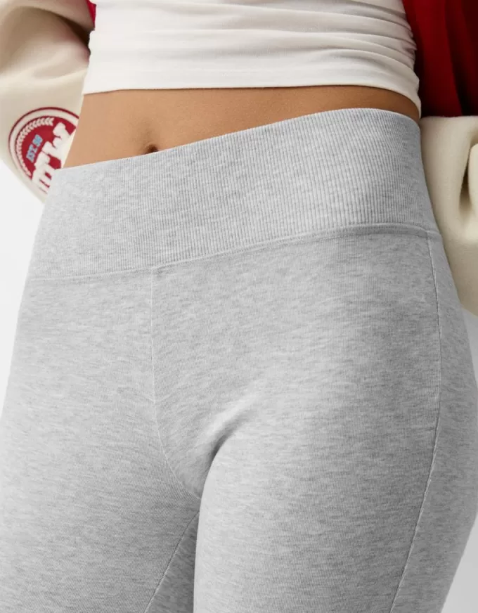 Ribbed waist flared pants