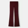 Ribbed waist flared pants