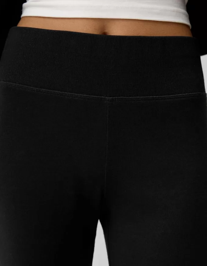 Ribbed waist flared pants