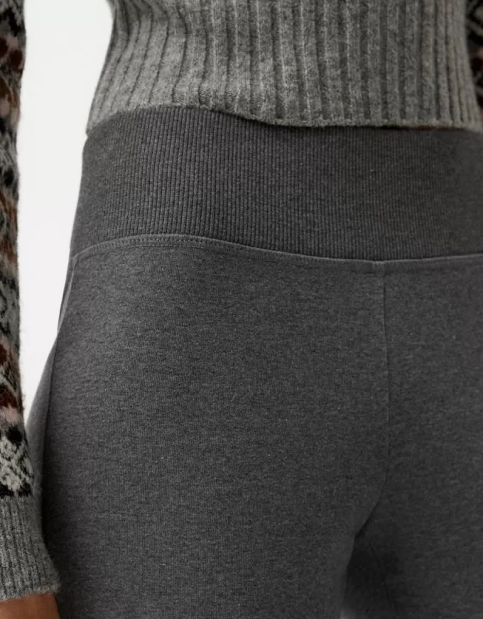 Ribbed waist flared pants