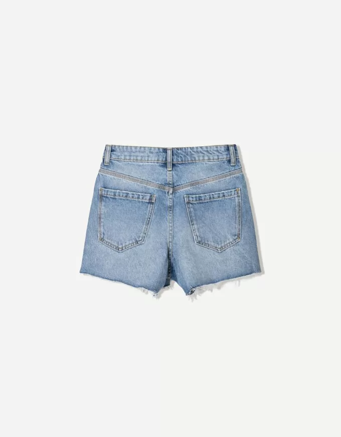 Ripped denim shorts