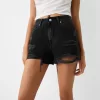 Ripped denim shorts