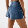 Ripped denim shorts