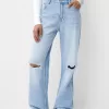 Ripped wide-leg ’90s jeans