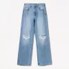 Ripped wide-leg ’90s jeans