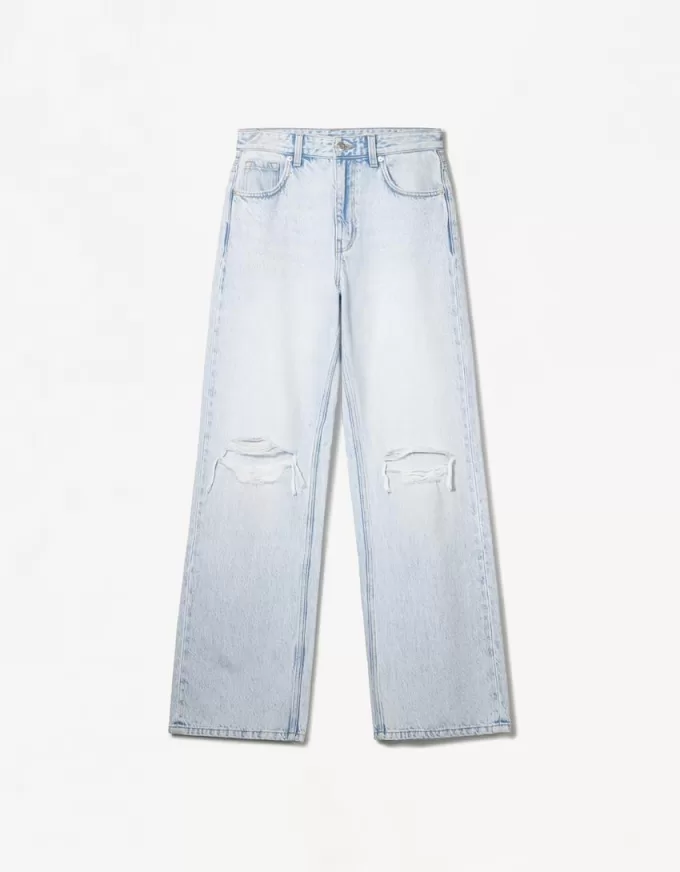 Ripped wide-leg ’90s jeans