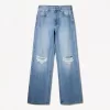 Ripped wide-leg ’90s jeans
