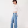 Ripped wide-leg ’90s jeans