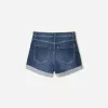 Roll-up denim shorts