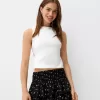 Ruffled mini skirt with elastic waist