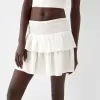 Ruffled mini skirt with elastic waist