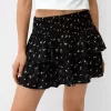 Ruffled mini skirt with elastic waist