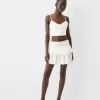Ruffled mini skirt with elastic waist