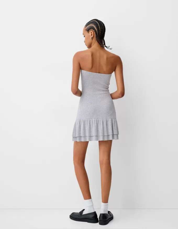 Ruffled off-the-shoulder mini dress