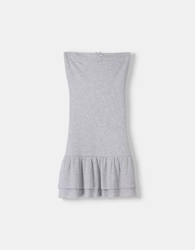 Ruffled off-the-shoulder mini dress