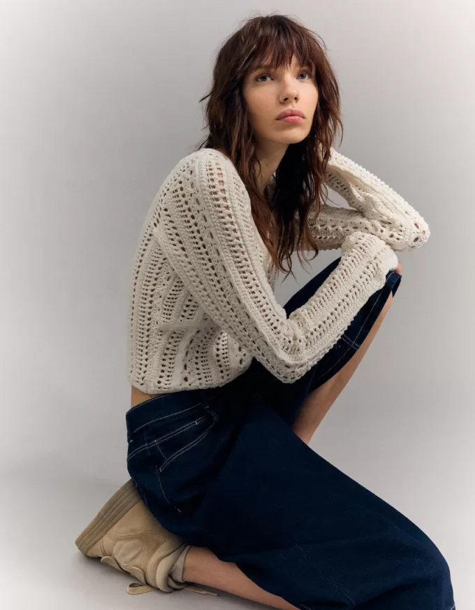 Rustic V-neck sweater