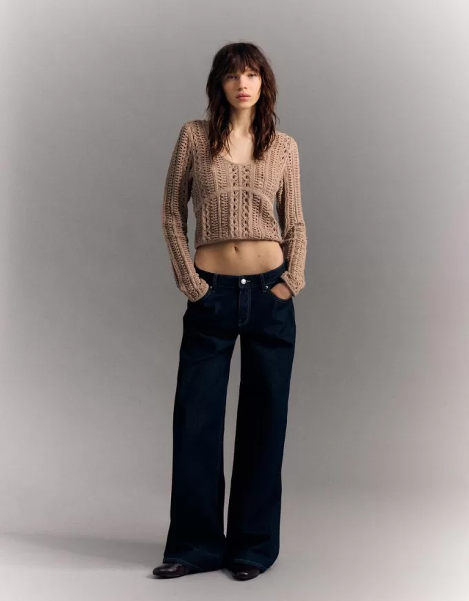 Rustic V-neck sweater