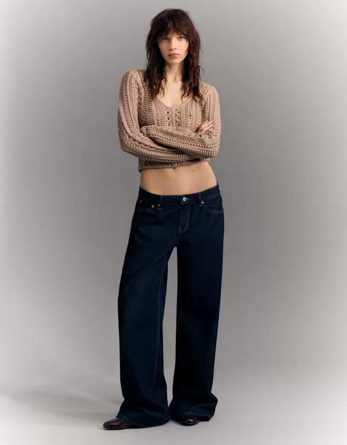 Rustic V-neck sweater