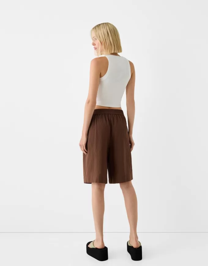 Rustic cotton Bermuda shorts