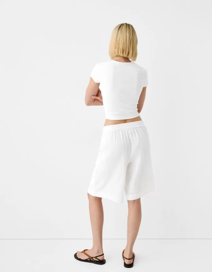 Rustic cotton Bermuda shorts