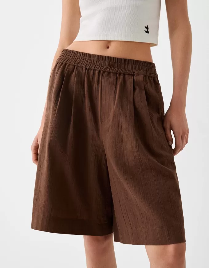 Rustic cotton Bermuda shorts