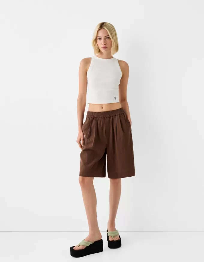 Rustic cotton Bermuda shorts