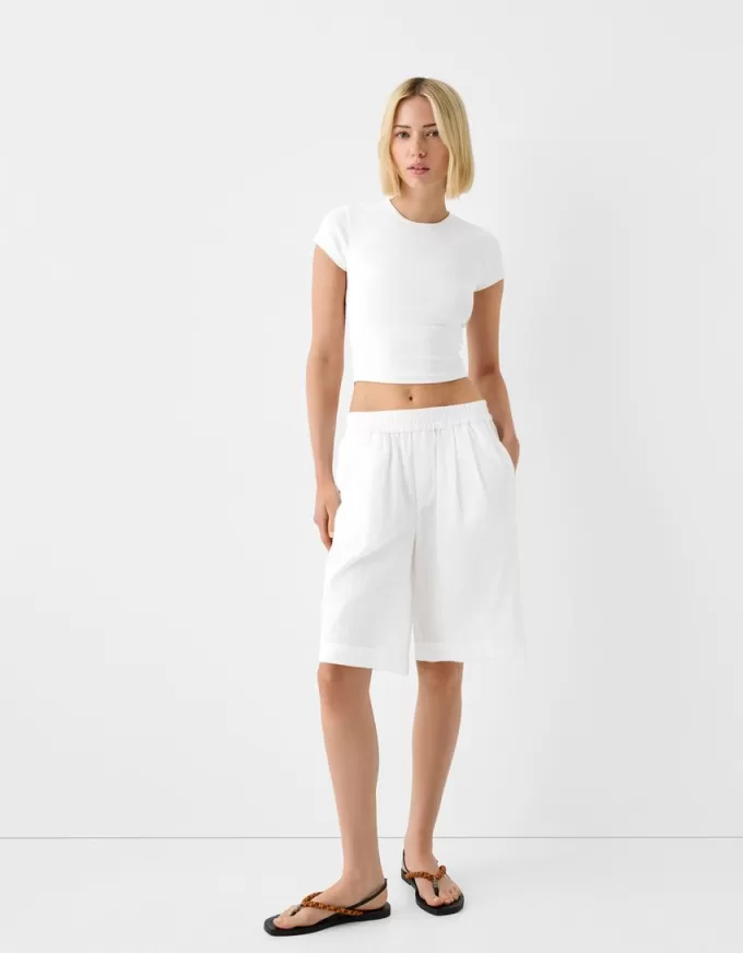 Rustic cotton Bermuda shorts