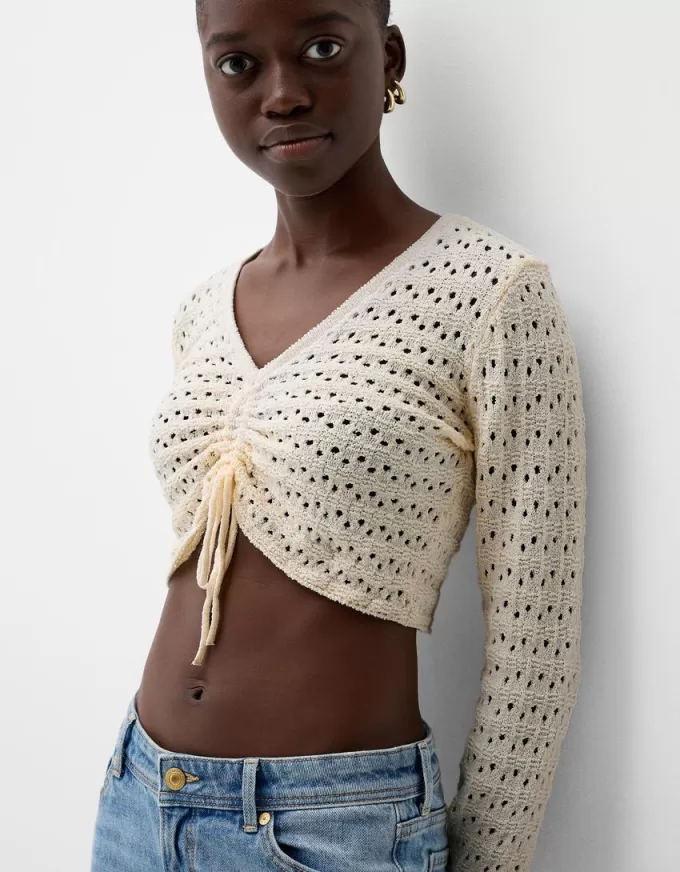 Rustic gathered sweater