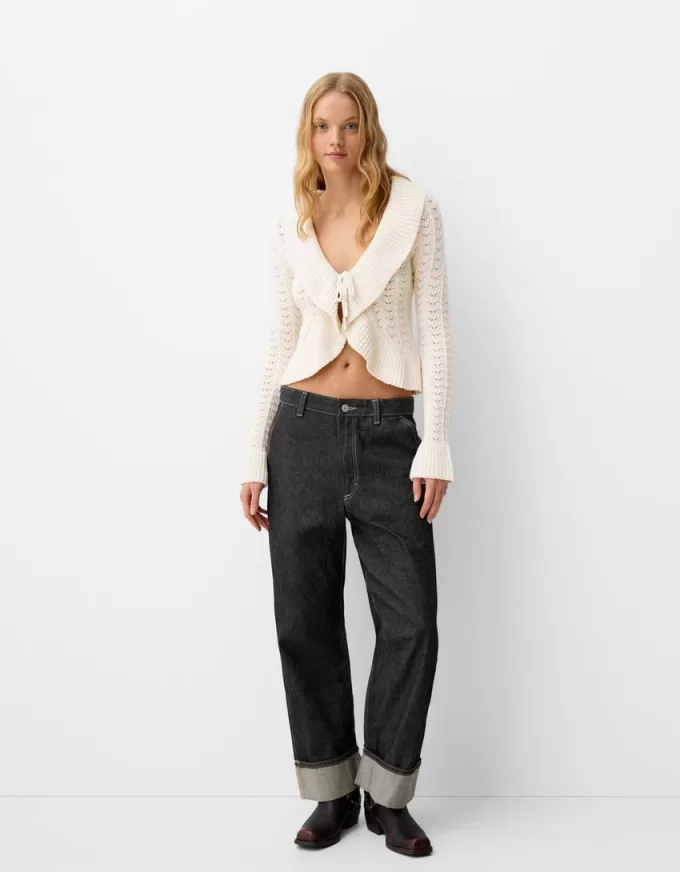 Rustic jacket with ruffles