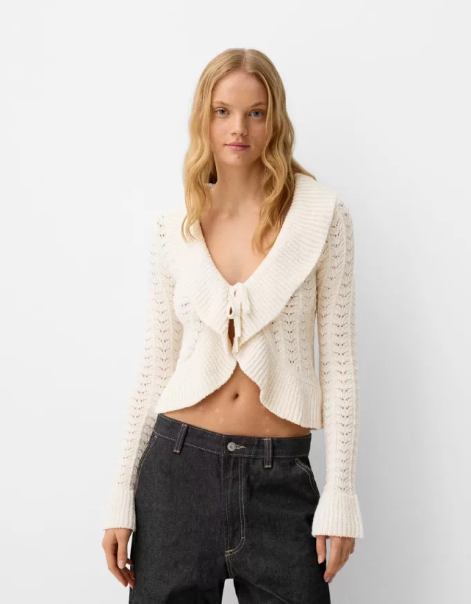 Rustic jacket with ruffles