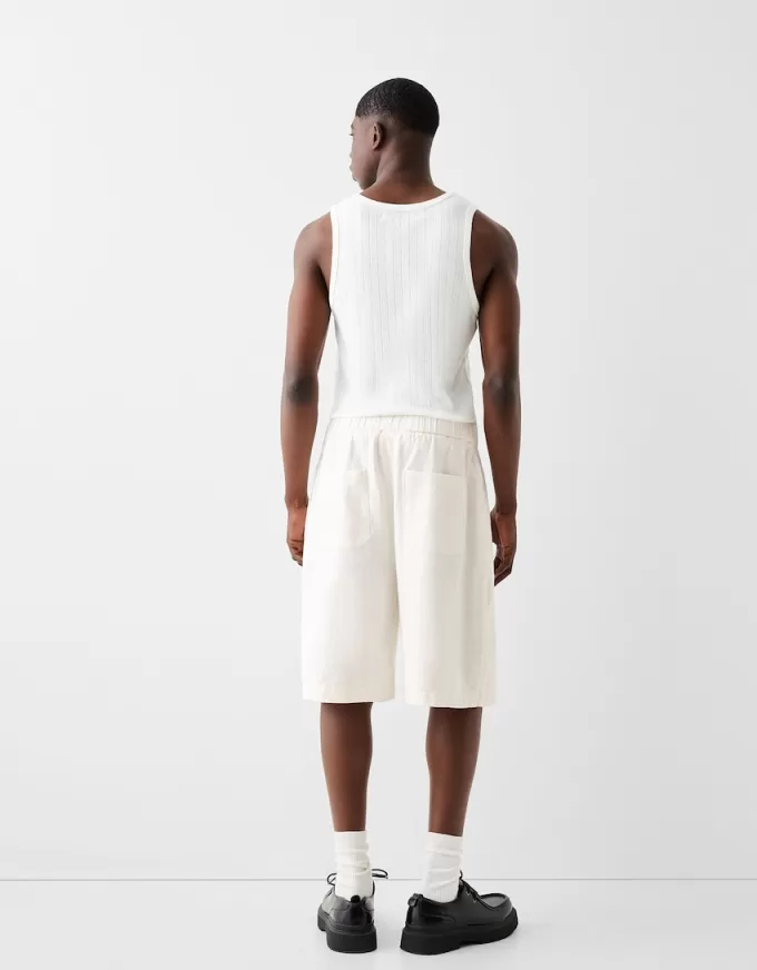 Rustic jogger Bermuda shorts