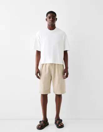 Rustic jogger Bermuda shorts