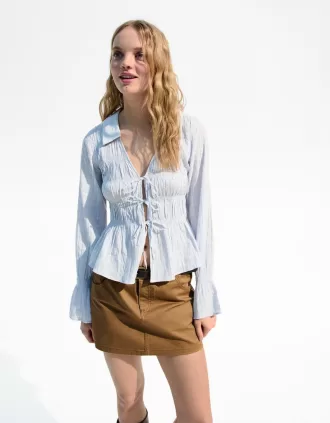 Rustic shirt with gathering