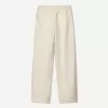 Rustic wide-leg linen blend pants